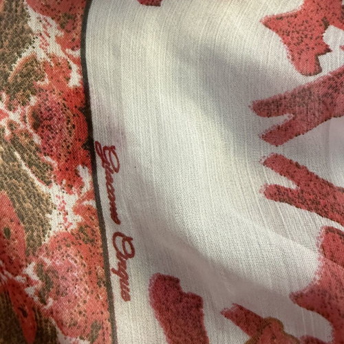 Antica Sartorial handkerchief, white and red