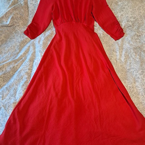 Sinsay midi dress with 3/4 sleeve red like new