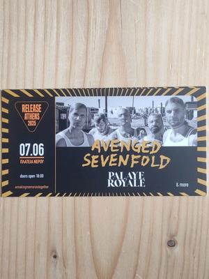 Avenged Sevenfold concert ticket used, 7-6-2025