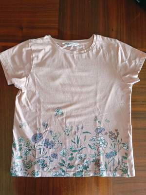 H&M pink t-shirt 6-8 years like new, 122-128 cm