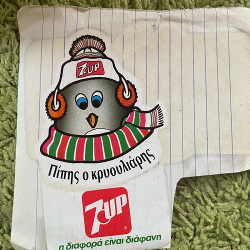 Vintage 7up stickers used, pack of 5 pieces