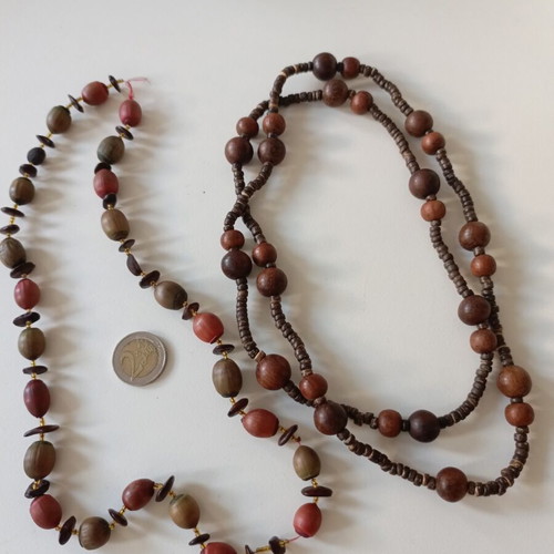 Boho Style Necklaces like new, acorn and wooden beads