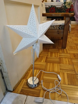 Star-shaped lamp new, white