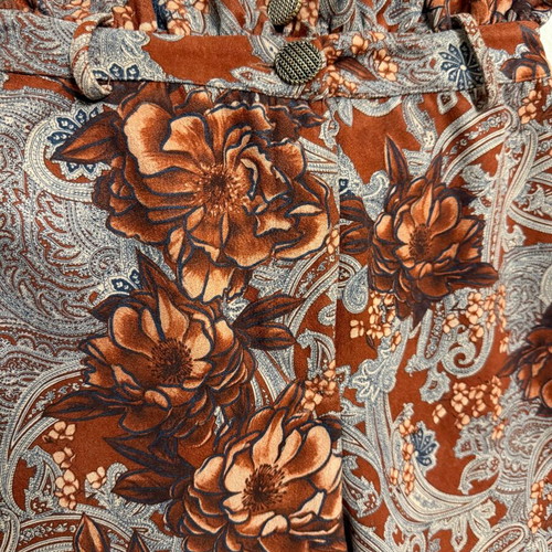 Nidodileda Cairo floral flare pants brown like new, size S