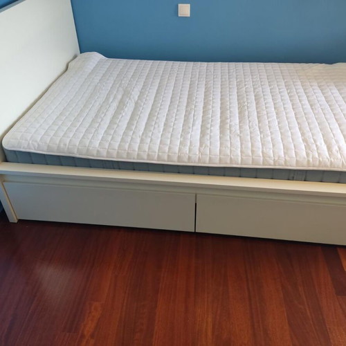 Bed with mattress, 2m x 1.20m, new, white