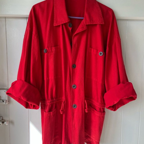 Unisex spring jacket red like new, cotton