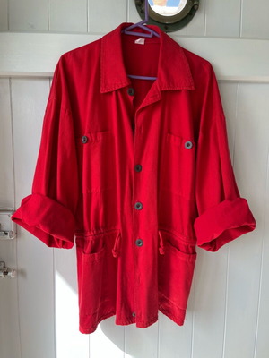 Unisex spring jacket red like new, cotton