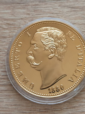 Ιταλικό χρυσό (ρέπλικα) νόμισμα 100 Lire 1880 καινούργιο