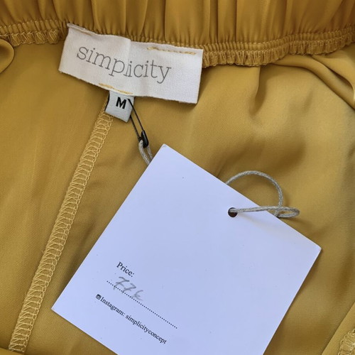 Satin set Simplicity with asymmetric top and wide-leg pants