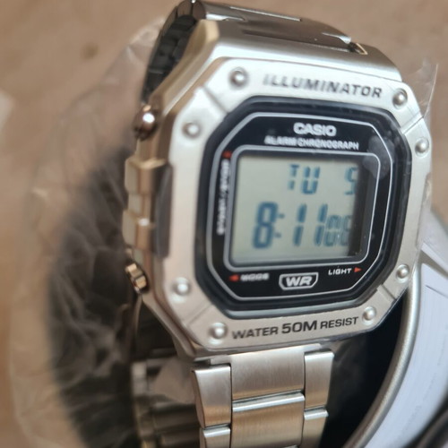 Casio W-218HD-1AV stainless steel watch with strap