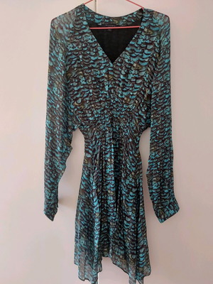 All Saints dress like new with nice gathering at waist, size S