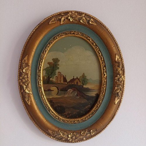 Antique oil painting 32x26 cm