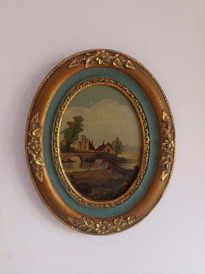Antique oil painting 32x26 cm