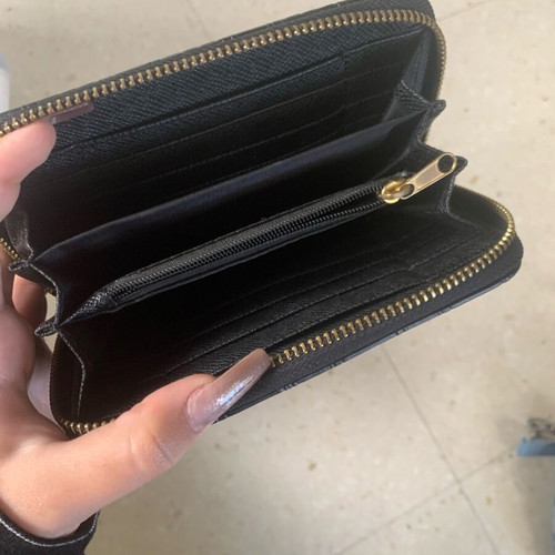 Wallet black leather with gold hardware like new