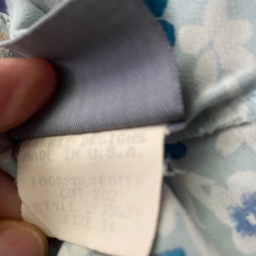 Women's floral maxi dress XL used, light blue colors, made in USA