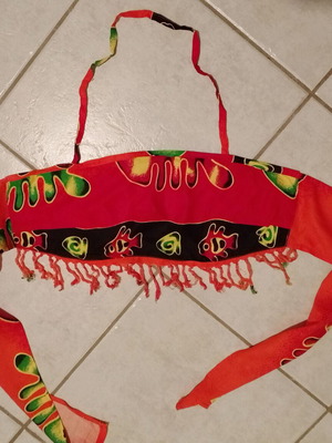 Summer top with fringes like new, orange and black