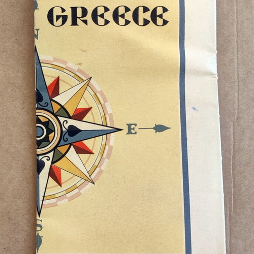 Map of Greece used 1936-1939, tourist lithographic edition