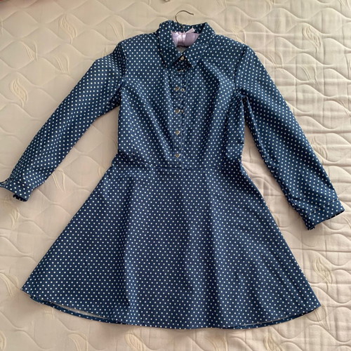 Dress new, size 44, white and blue