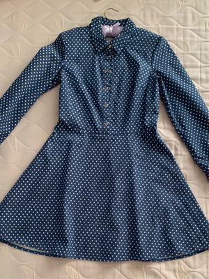 Φόρεμα μέγεθος 44 αφόρετο, μπλε με λευκά αστέρια