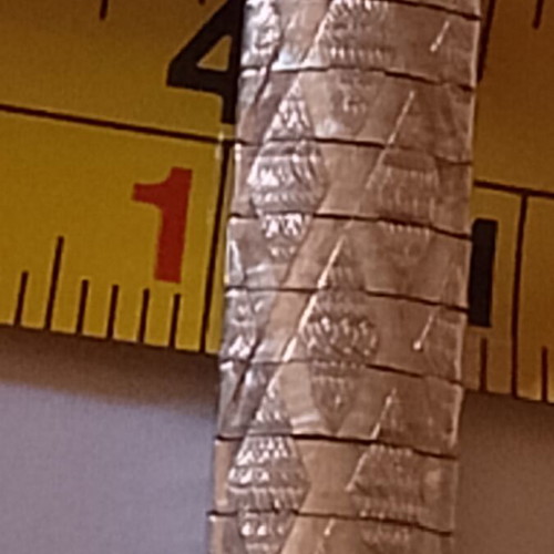 Italian 925 Silver Bracelet like new, 18 cm, embossed snake skin design