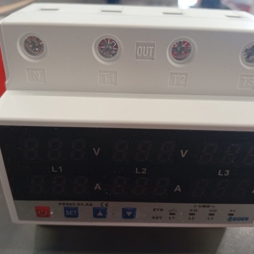 Three Phase Voltage and Current Protector with 4x63A Relay New