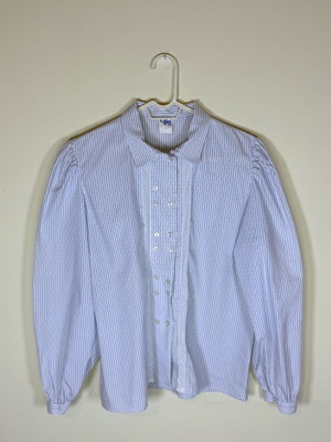 Zara shirt used, cotton, size M, white and blue