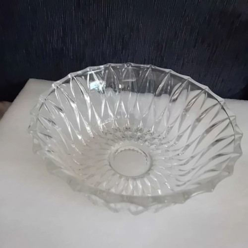 Small vintage glass salad bowl used, 20cm diameter
