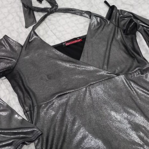 Phenomenon evening blouse like new, black and silver, size XL
