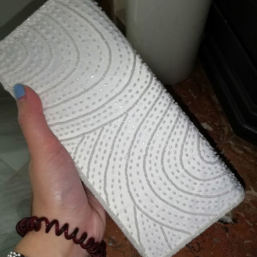 Adrianna Papell bridal clutch handbag like new