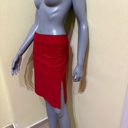 Midi skirt red with side slits like new, size S/M