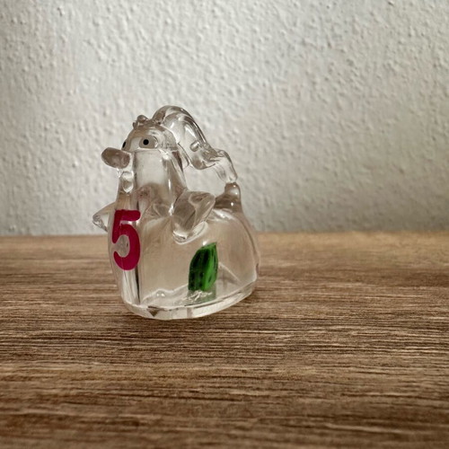 Kinder Joy chicken figure new with transparent dice