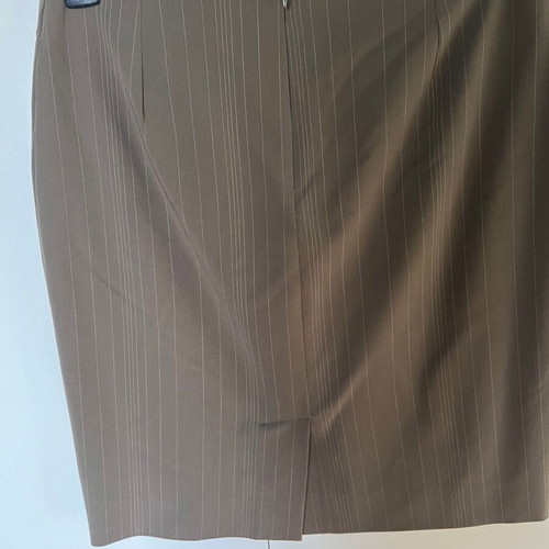 Celestino suit used, green with beige stripes, jacket and skirt set