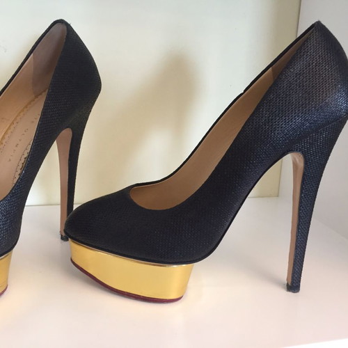 Γόβες Charlotte Olympia καινούργιες, δερμάτινες με raffia, μέγεθος 40