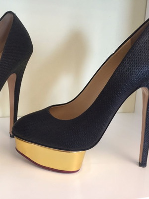 Γόβες Charlotte Olympia καινούργιες, δερμάτινες με raffia, μέγεθος 40