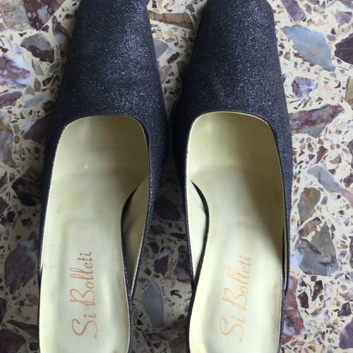 Si Bolleti vintage evening mules size 38 with glitter heel 9 cm like new