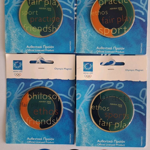 Olympic Games Pins Athens 2004 Set of 4 Pieces New