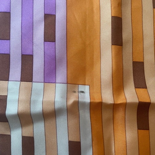 Christian Dior scarf used, vintage silk, purple and turquoise