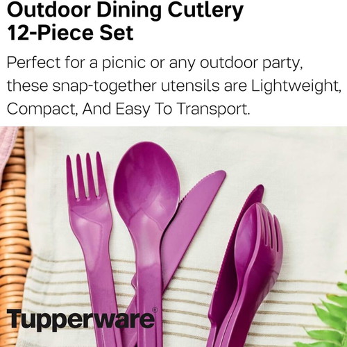 Tupperware cutlery set new, suitable for school and outdoor use