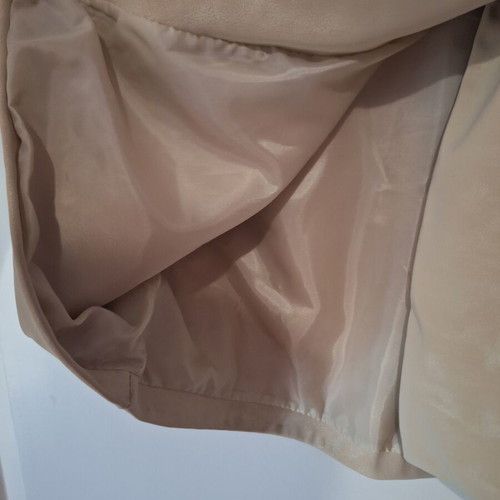 Sleeveless jacket new, soft suede, white and beige