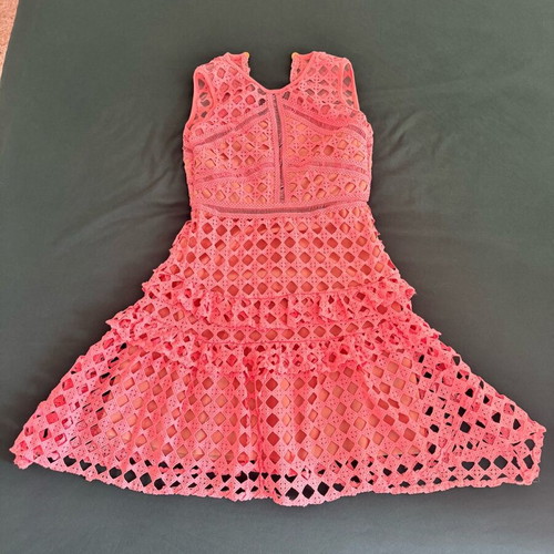 Pink Designer Cocktail Dress Open Back Size S Like New