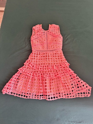 Pink Designer Cocktail Dress Open Back Size S Like New