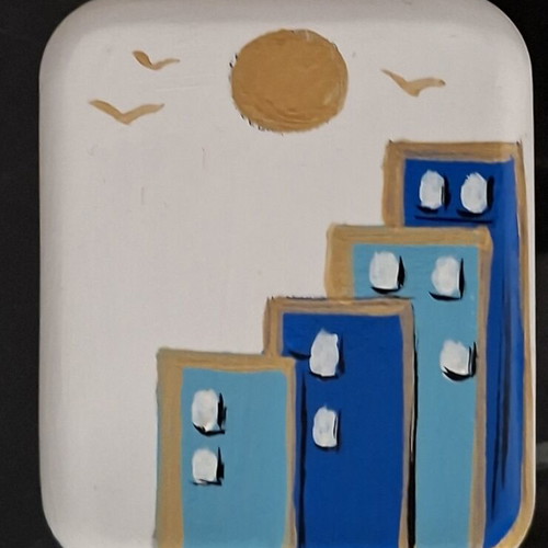 Decorative press papier hand-painted by Odysseas Michelakos, new