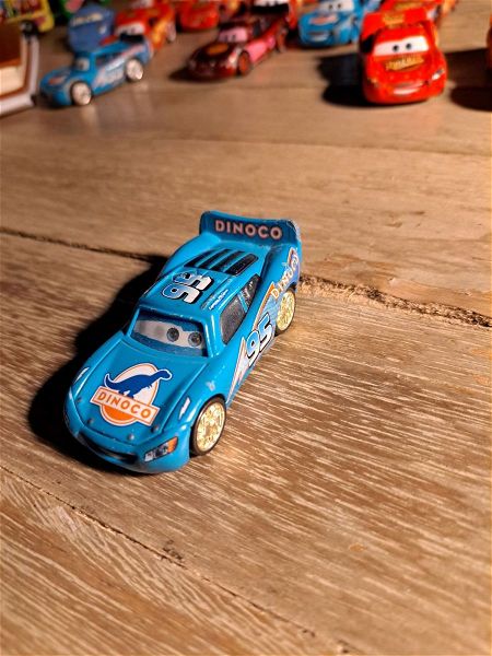  aftokinitaki siderenio Diecast Pixar Cars Lightning McQueen Bling Bling with Golden Wheels (lenticular)