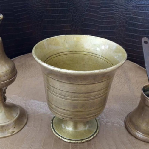 Brass Havani, Mortar, Briki and Thymiato Used