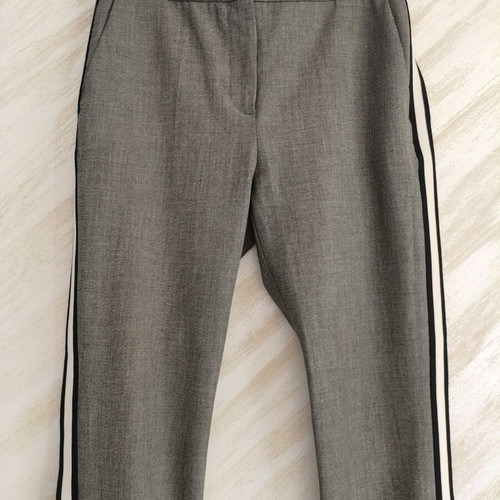 Zara women's grey fabric pants with stripes, like new, size S