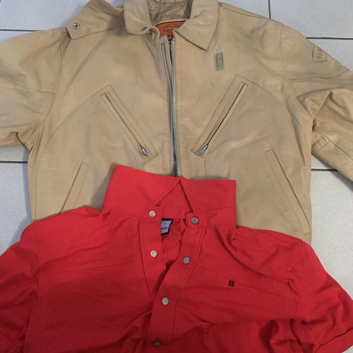 Harley Davidson leather jacket and short sleeve shirt like new, size L