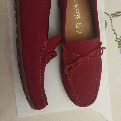 Geox women's moccasins like new, red, size 40