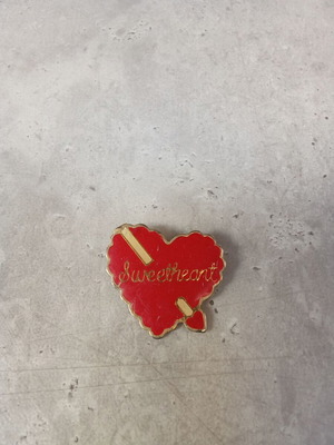 Sweetheart Heart Pin red vintage 1990 used