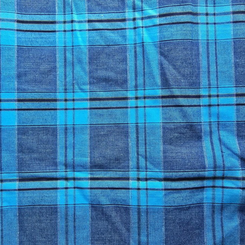 Checked fabric used, blue tones, 2.85x1.72 m