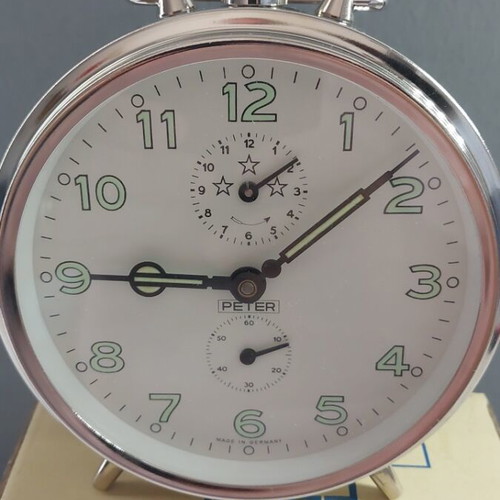 Peter metal alarm clock new, vintage 11 cm